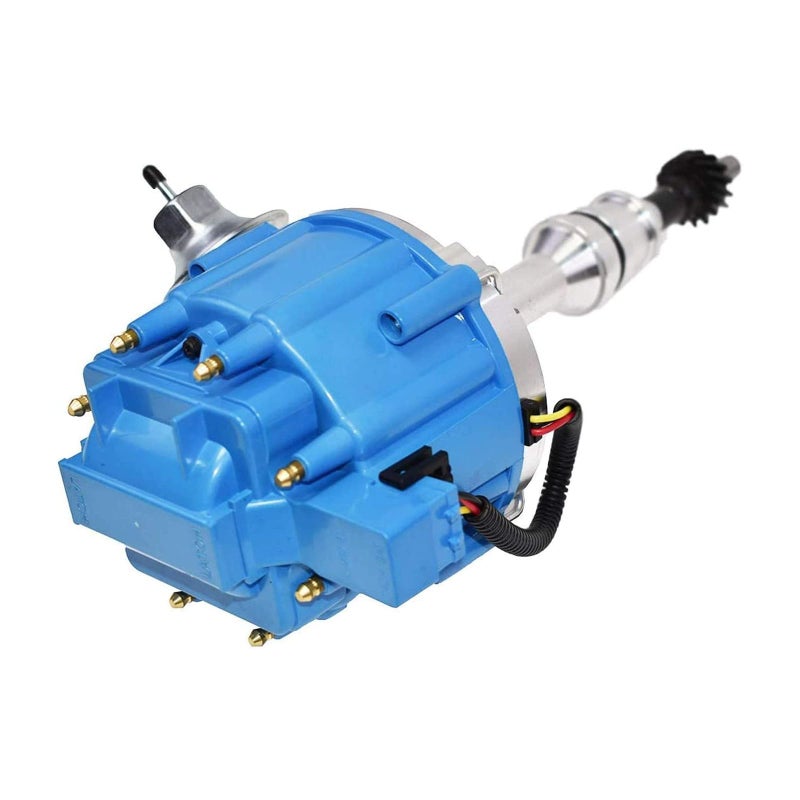 A-Team Performance HEI 8-Cylinder Distributor - Blue Cap, Standard Packaging - One-Wire Install & Coil Wire - 65K-Volt Coil & Vacuum Cap - Compatible with Ford 351C, 351M, 400M, 429 & 460 Engines - Image 2